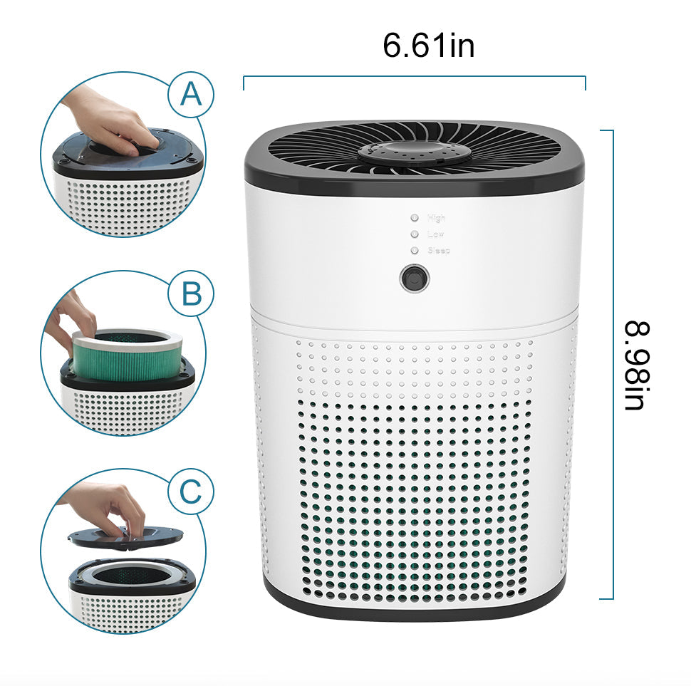 HexoPure™ – compacte luchtzuiveraar voor slaapkamer, kantoor & kleine ruimtes