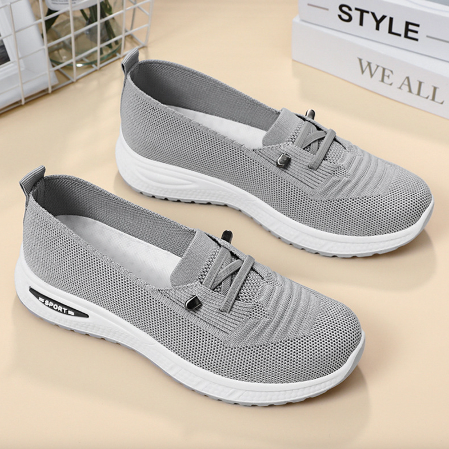 HexoComfy™ – orthopedische dames slip-ons van ademend mesh