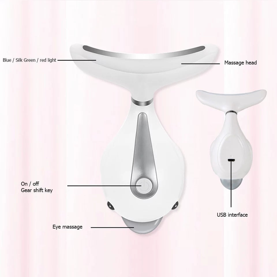 HexoSkin™ Liftend LED-Massageapparaat voor Gezicht en Nek met Fotontherapie