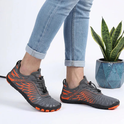 HexoComfy Women's Orthopedic Walking Shoes - Red Black angle 4