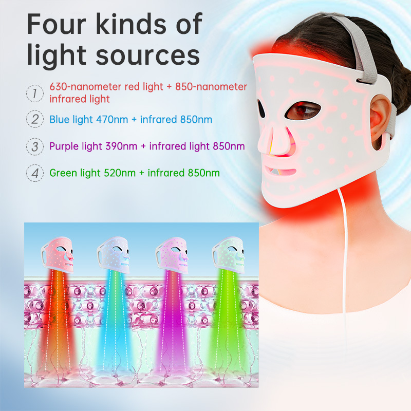 HexoGlow™ – LED-lichttherapiemasker voor gezicht & halsverjonging met 7 kleuren huidverzorging