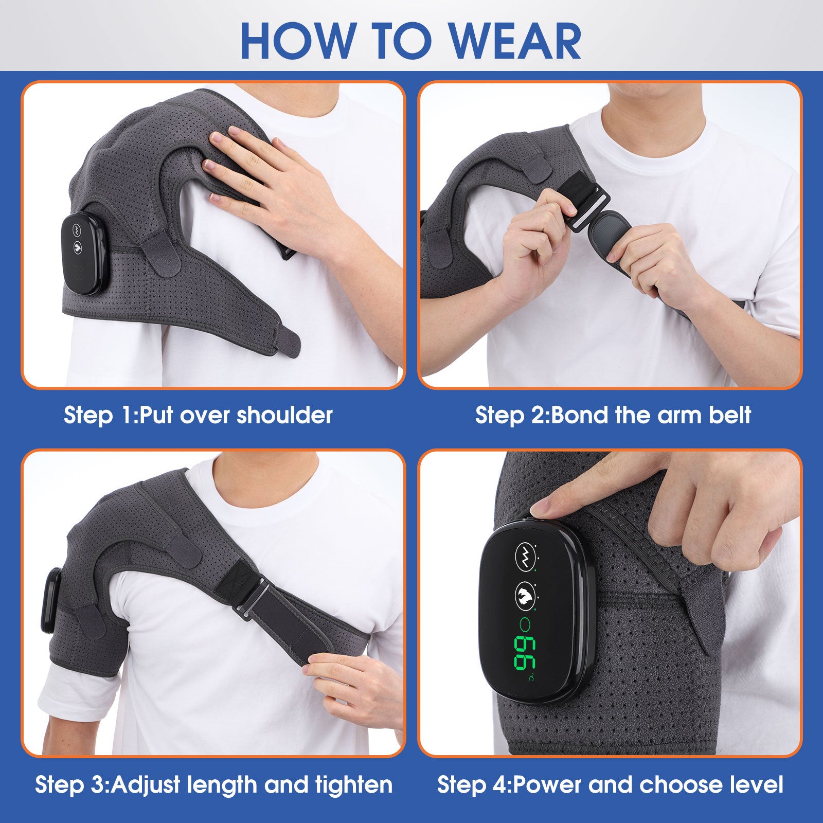 HexoShoulder™ Verlichtingspad voor Schouderpijn - Draagbare Warmte en Massage 4