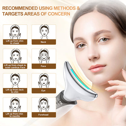 HexoNeck™ – LED nek- en gezichtsmassager voor rimpelvermindering, stevigheid & huidverjonging