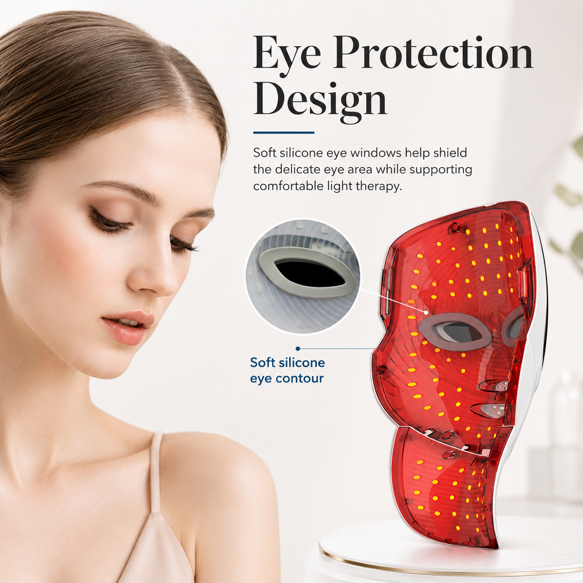 HexoGlow™ LED-gezichts- en nekmasker met 7 kleuren lichttherapie