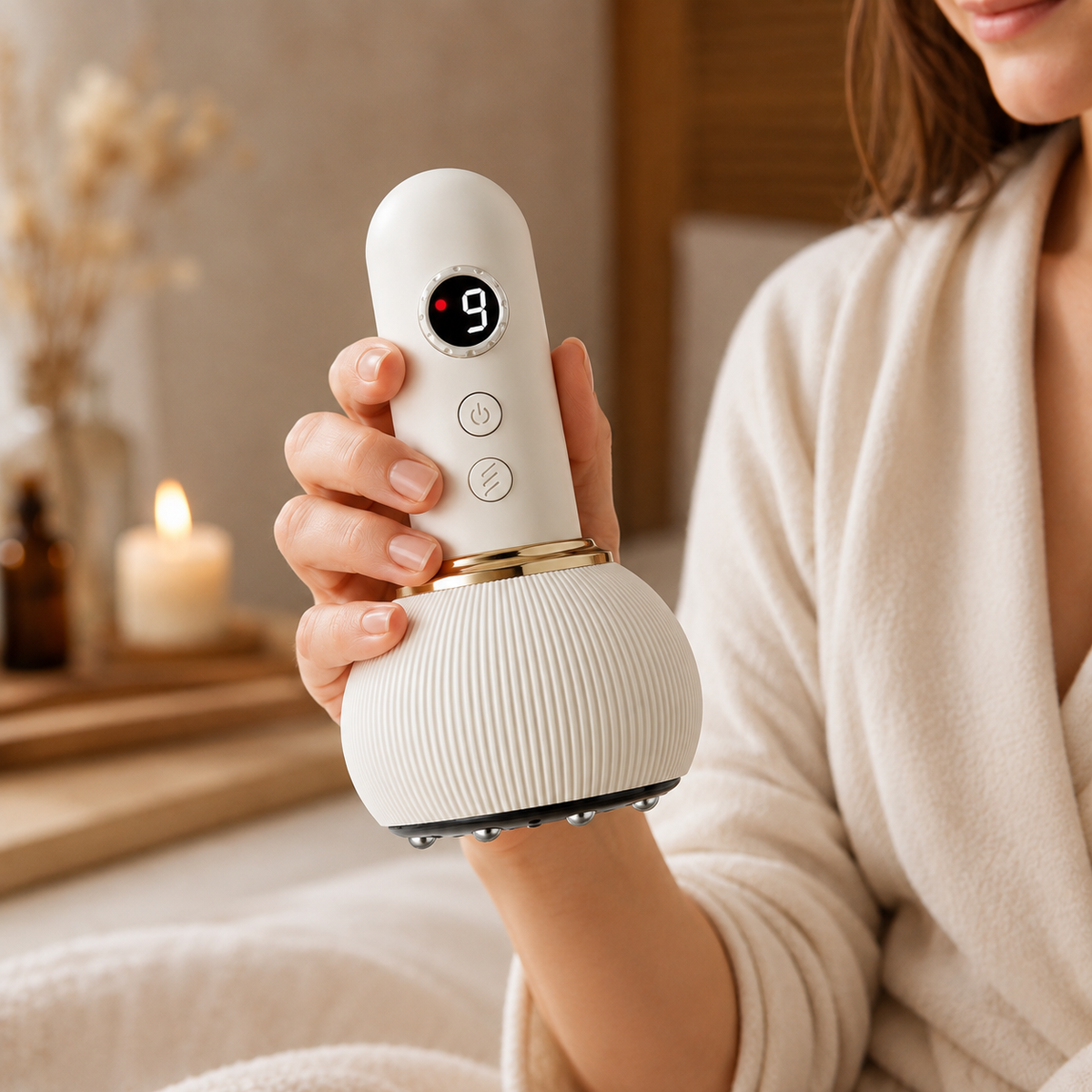 HexoMassage™ Elektrische Gua Sha-massager met warmte voor nek, schouders en rug