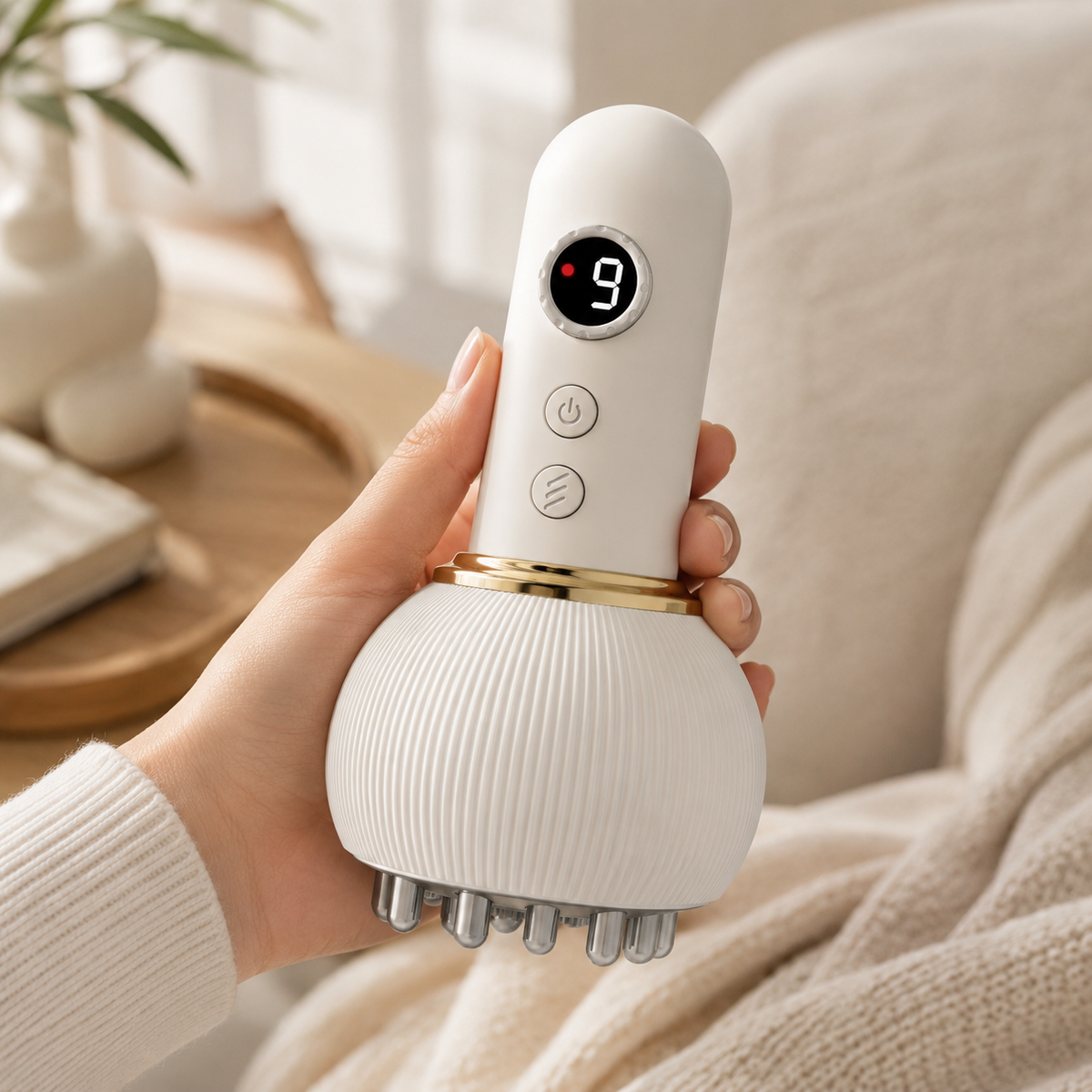 HexoMassage™ Elektrische Gua Sha-massager met warmte voor nek, schouders en rug