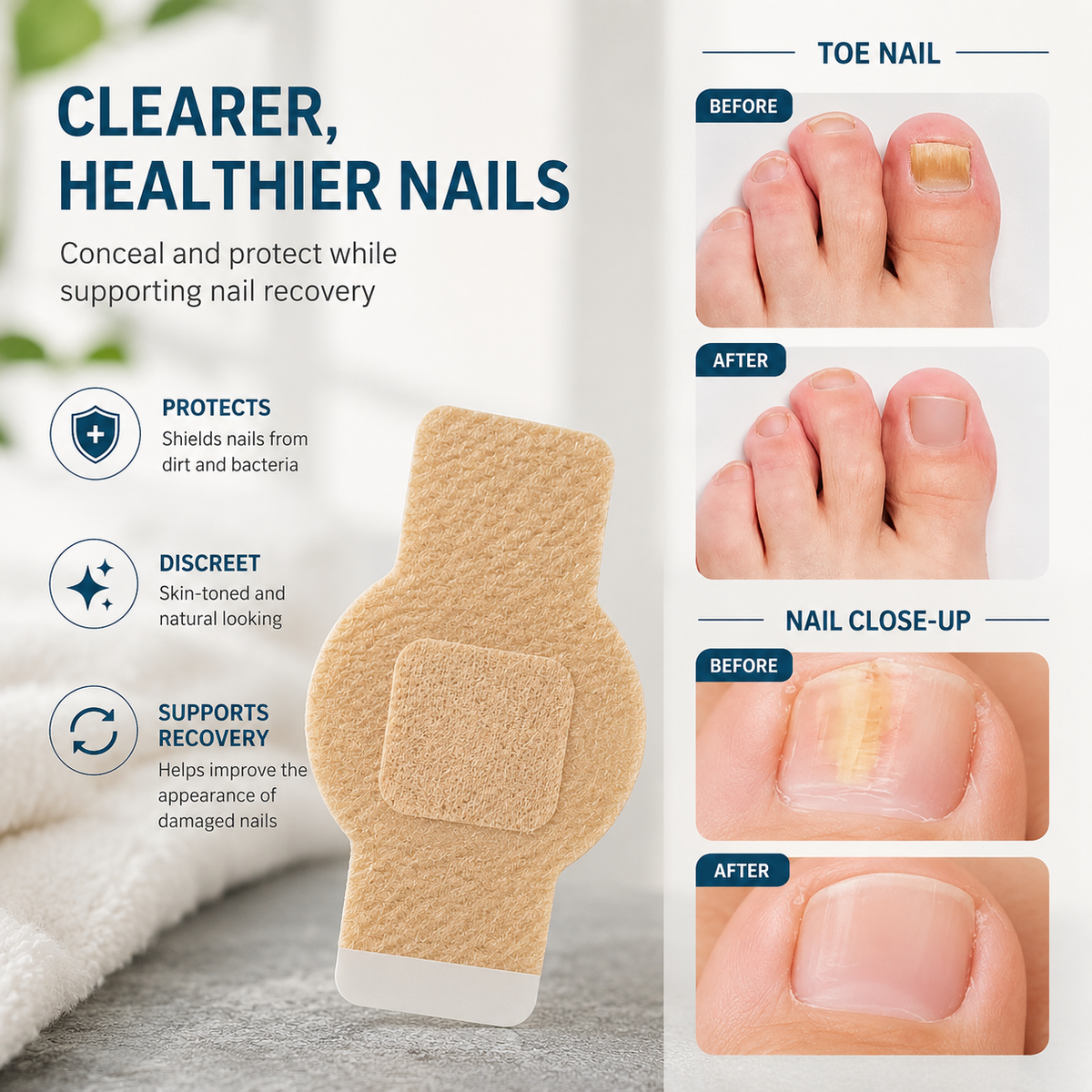 HexoNail™ Hydrogel nagelpleisters voor verkleurde en beschadigde nagels – 21 stuks