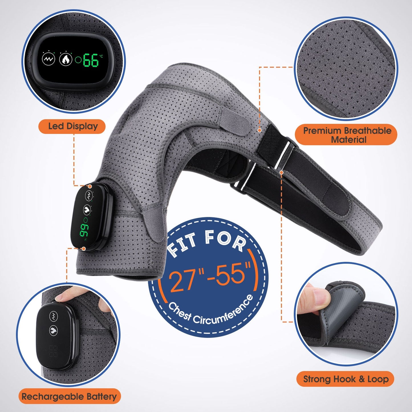 HexoShoulder™ Verlichtingspad voor Schouderpijn - Draagbare Warmte en Massage 2