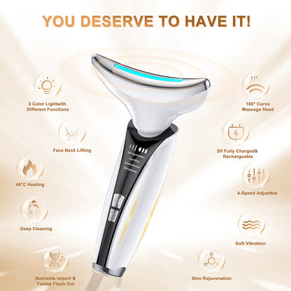HexoNeck™ – LED nek- en gezichtsmassager voor rimpelvermindering, stevigheid & huidverjonging