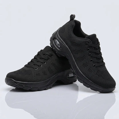 HexoComfy™ Men's Orthopedic High-Support Shoes in Black, pair on a plain background