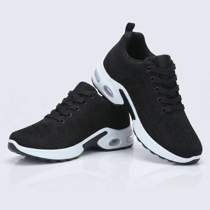 HexoComfy™ Men's Orthopedic Shoes in Black & White, pair on a plain background