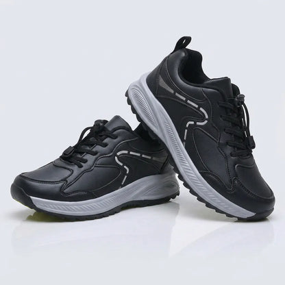 HexoComfy™ Men's Orthopedic Shoes in Black, pair on a plain background