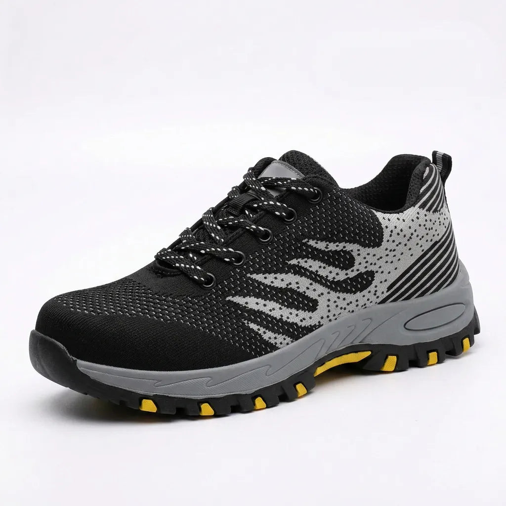 HexoComfy™ Men's Orthopedic Steel Toe Shoes in Black