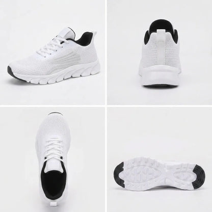 HexoComfy™ Men's Orthopedic Knit Sneakers in White, four-angle view