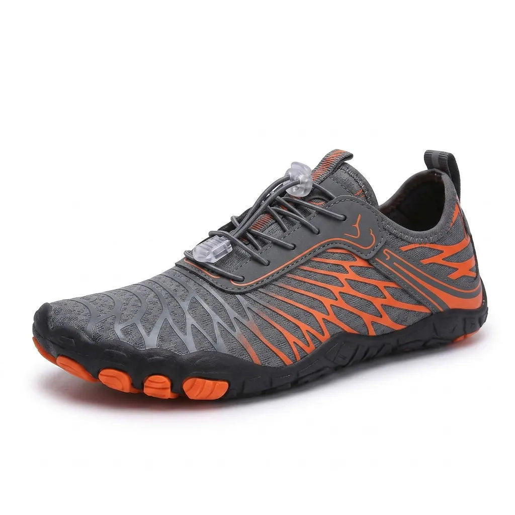 HexoComfy™ Men's Orthopedic Outdoor Shoes in Gray & Orange