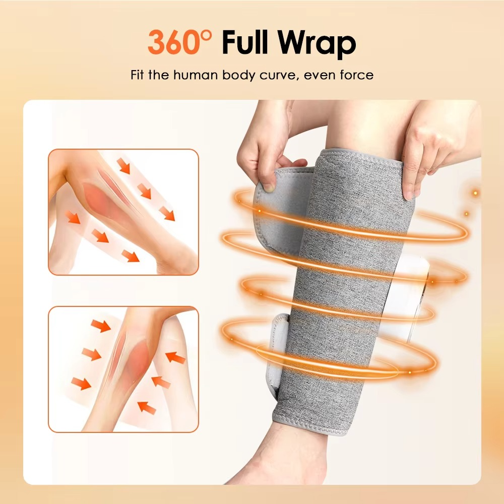 HexoLeg™ – draadloze aircompressie kuitmassager met warmte en slimme drukverlichting